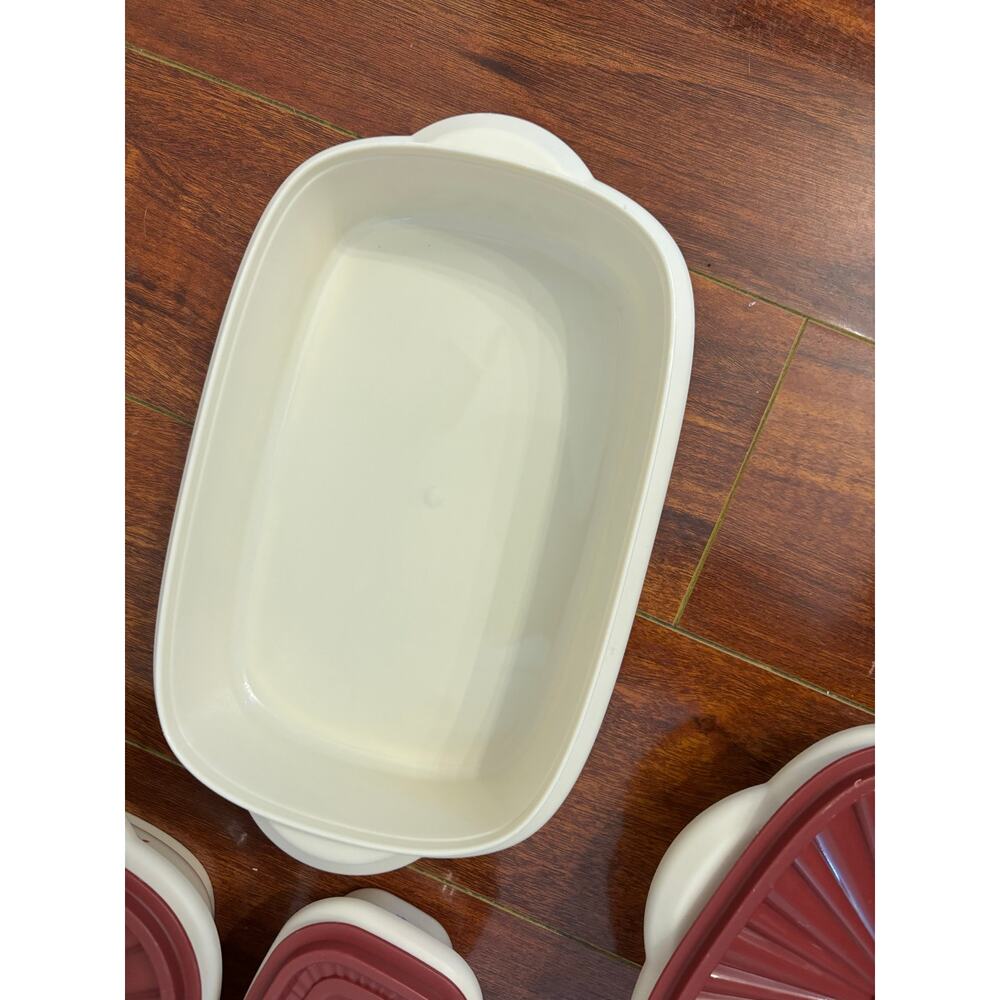 The Pioneer Woman Set of 5 Plastic Food Containers W Lids BPA Free Floral Red - Picture 12 of 12